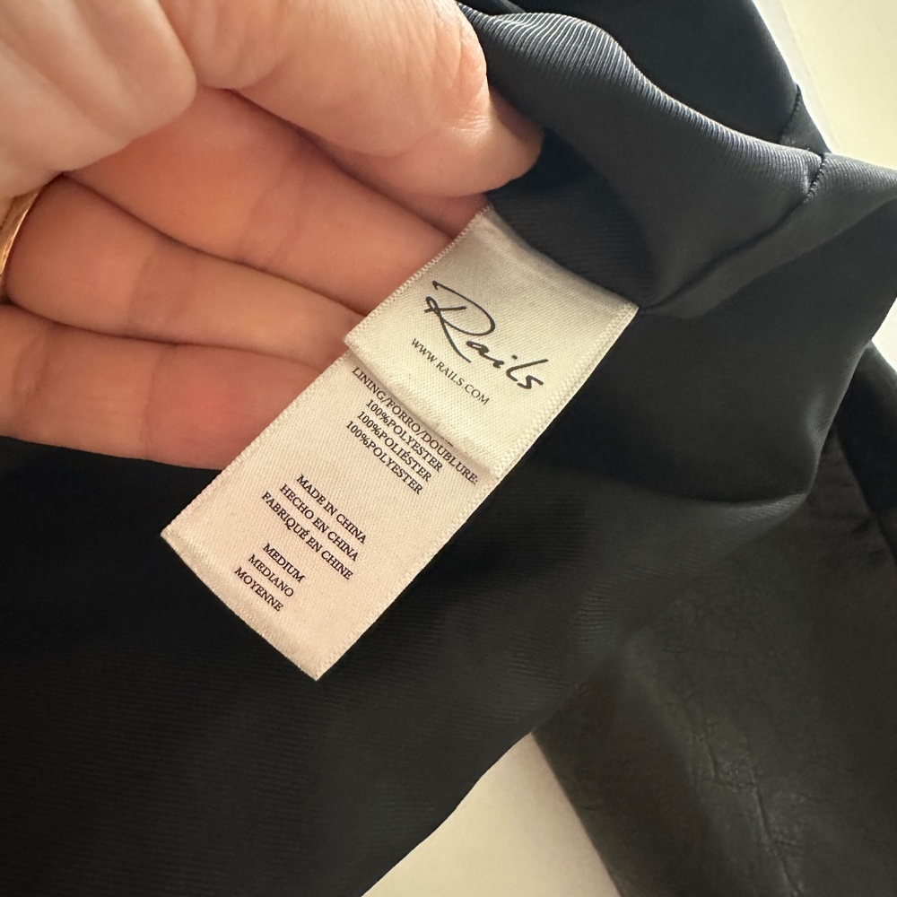 Rails - Faux Leather Cropped Jacket - Black Sz M "Nevina" - Picture 10 of 10